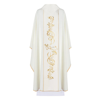 IHS Chasuble with golden embroidery in 80% polyester 20% wool