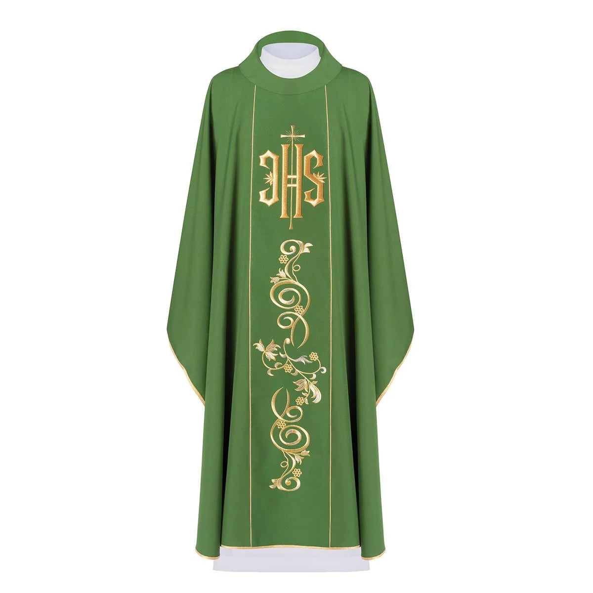 IHS Chasuble with golden embroidery in 80% polyester 20% wool