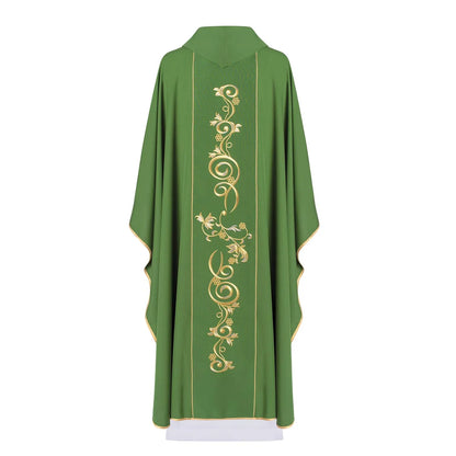 IHS Chasuble with golden embroidery in 80% polyester 20% wool