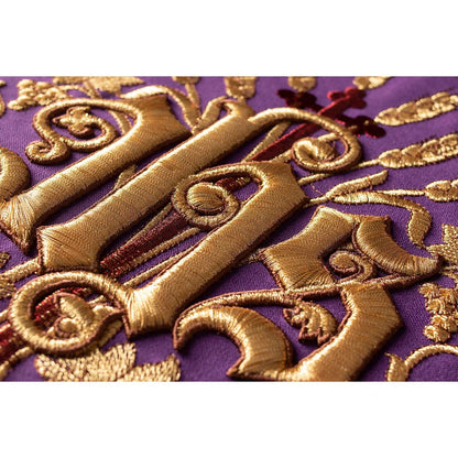 Roman chasuble embroidered with the symbol of ihs