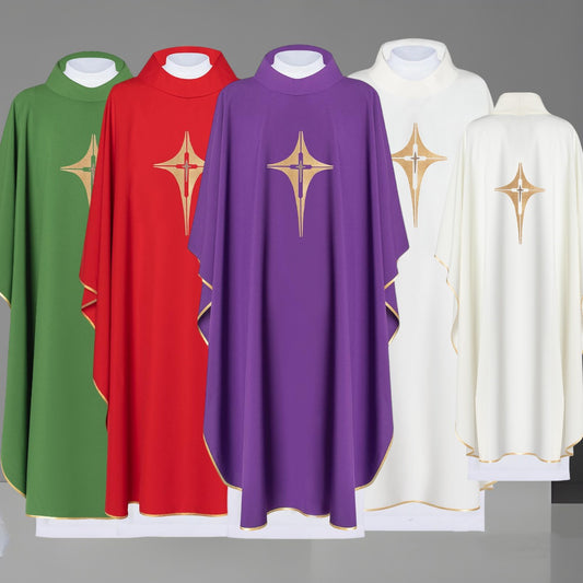 Chasuble embroidered with the symbol of the cross